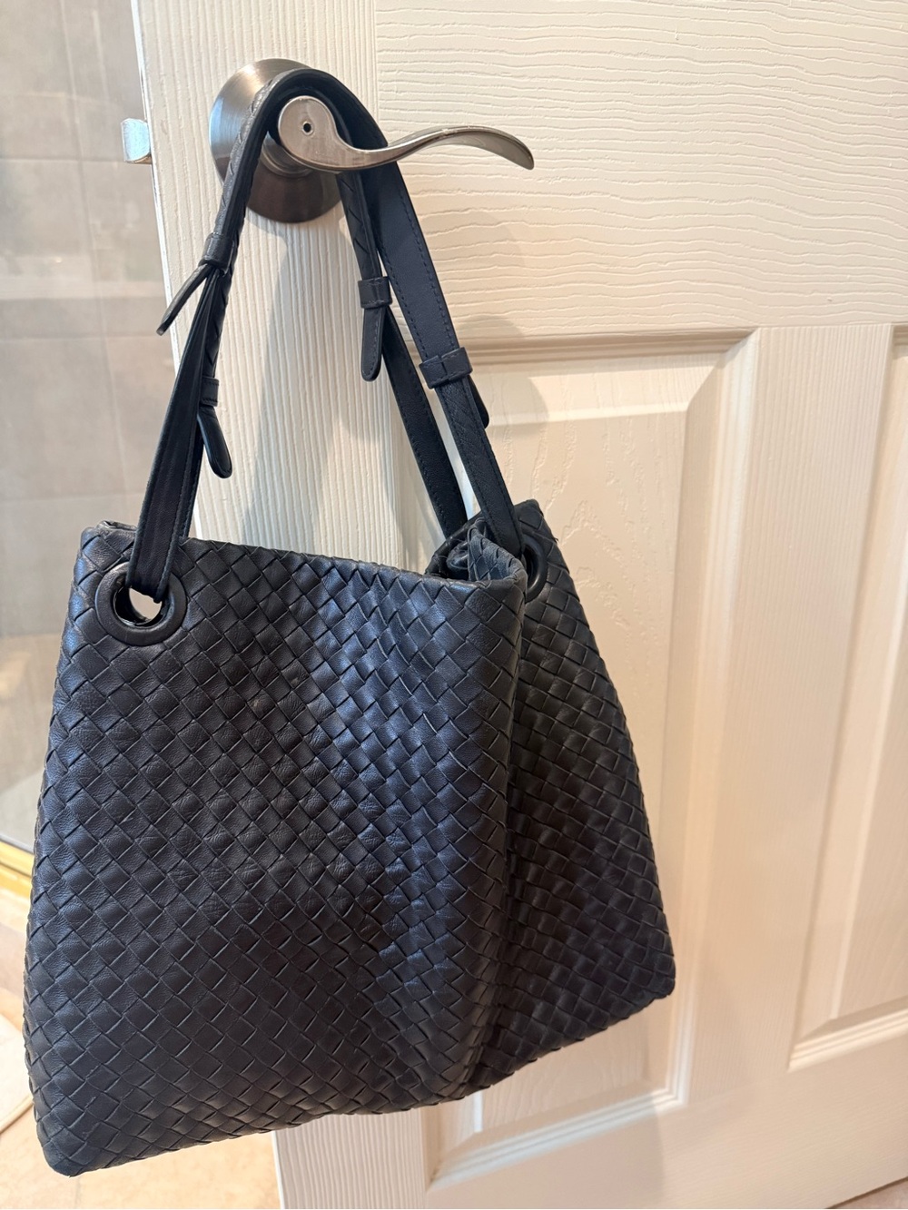 Bottega Veneta Black Intrecciato Shoulder Tote - Picture 2 of 12